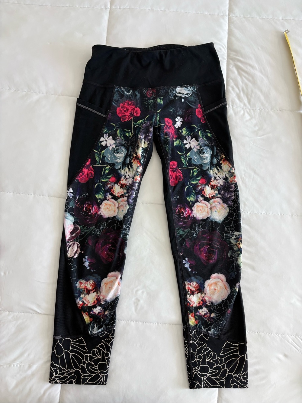Athleta Black Floral PrintActive Leggings